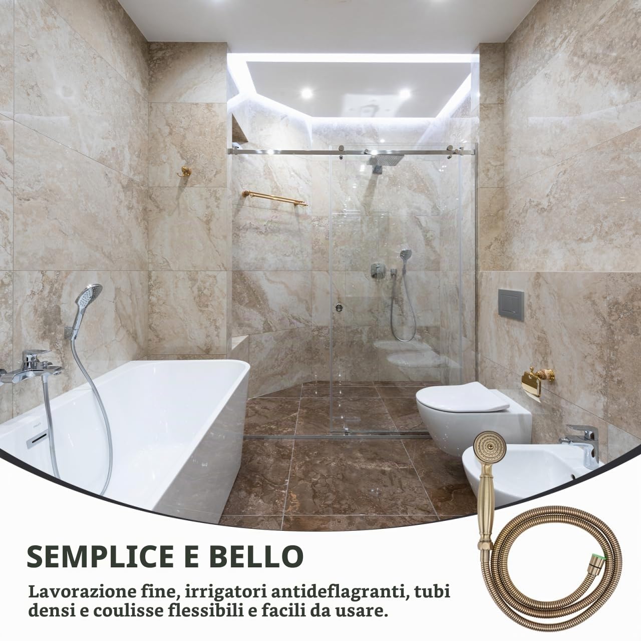 DOITOOL Soffione Doccia Retrò Ottone Bronzo Antigoccia