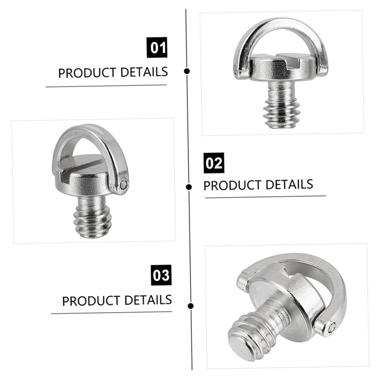 DOITOOL Viti Treppiede Anello D 1/4 Ferro 4 Pezzi