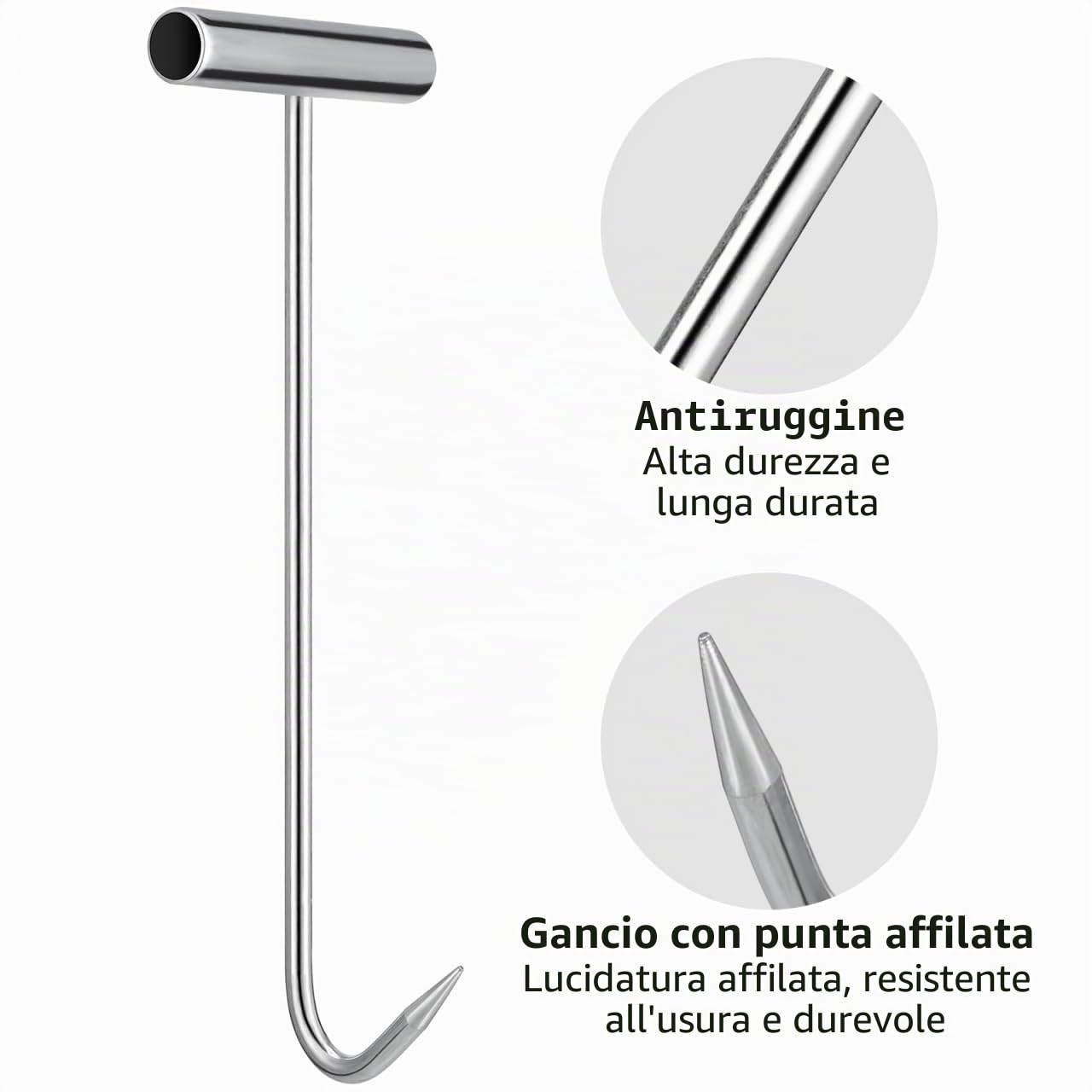 Doitool gancio per tombino ferro 2 pezzi 31 cm