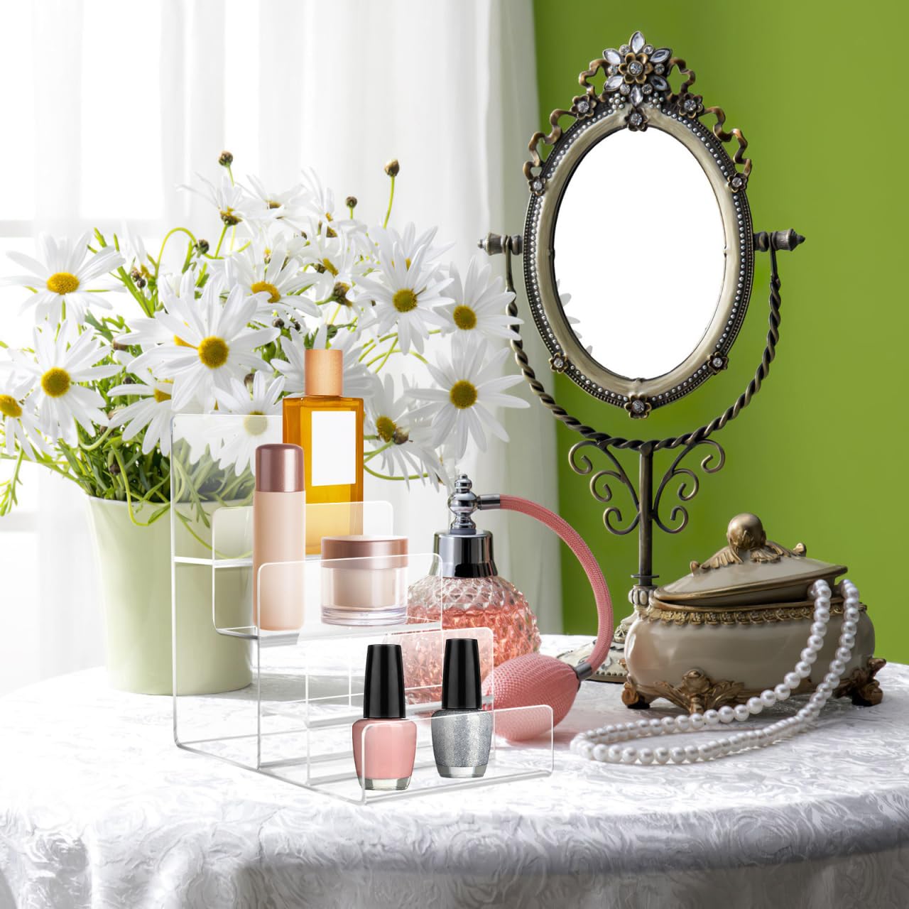 DOITOOL Espositore Acrilico Trasparente 4 Piani Cosmetici