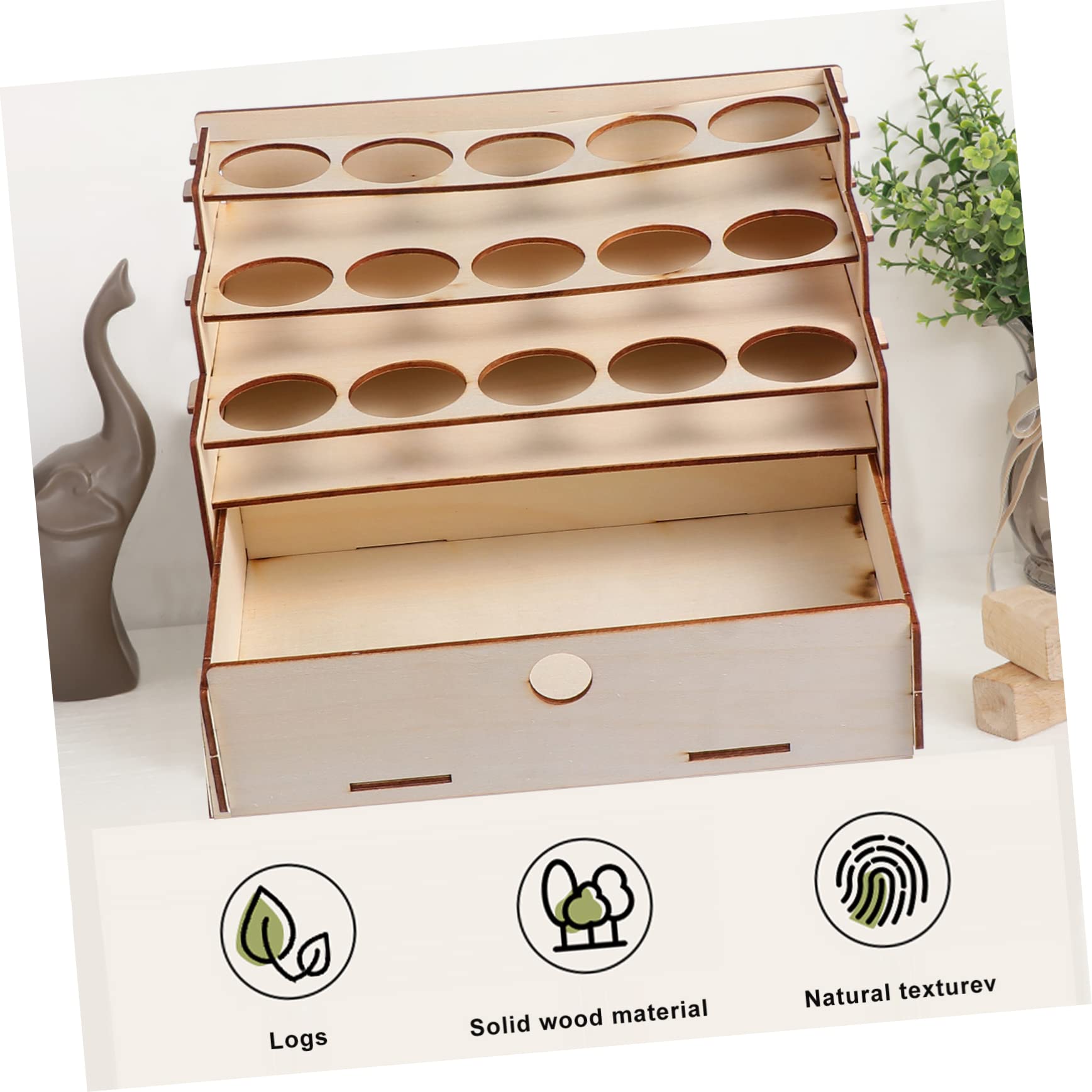 DOITOOL Organizer Legno Tubetti Vernice 22x14x12 per 15 Colori