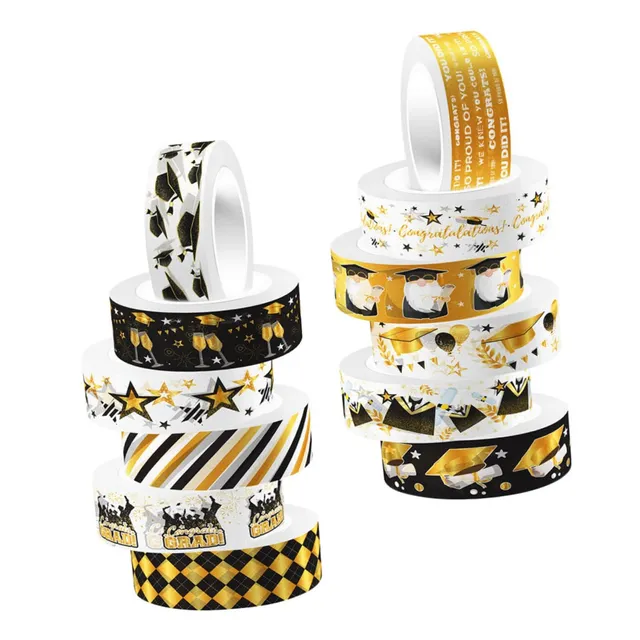 DOITOOL 12 rotoli nastro washi decorativo laurea scrapbooking