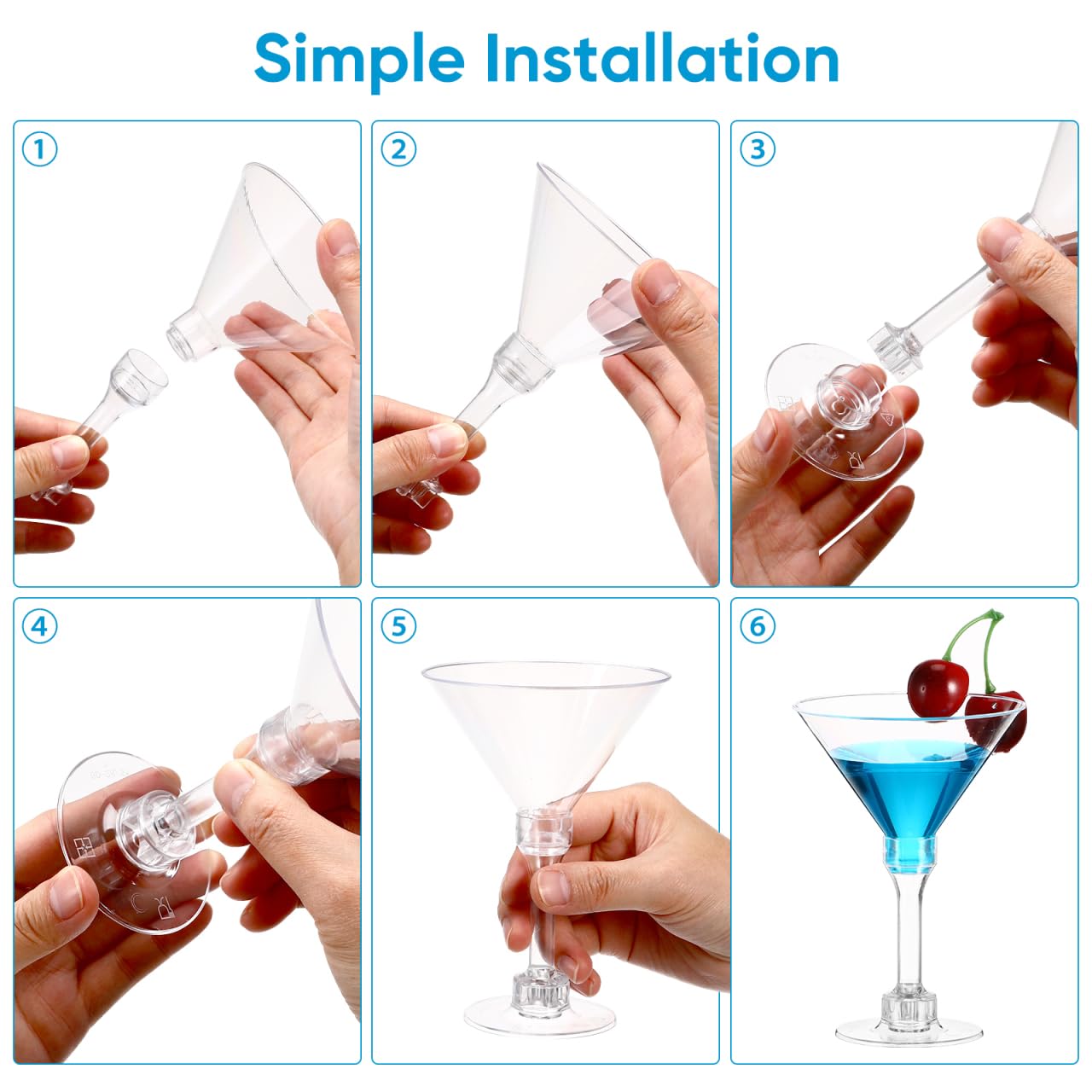 DOITOOL Martini Bicchieri Plastica Trasparenti 20 Pezzi