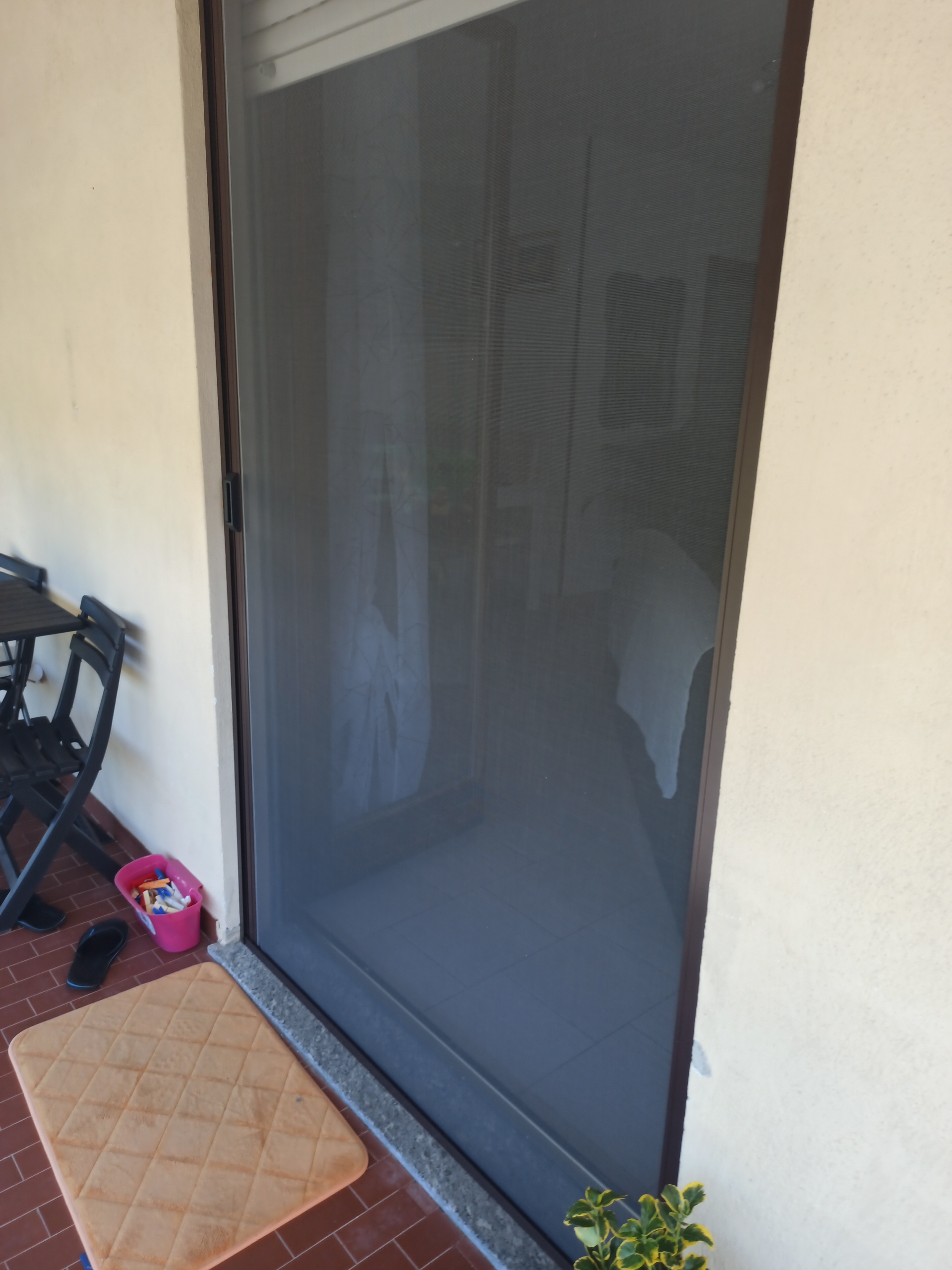 GrecoShop zanzariera a rullo 150x250 porta marrone alluminio