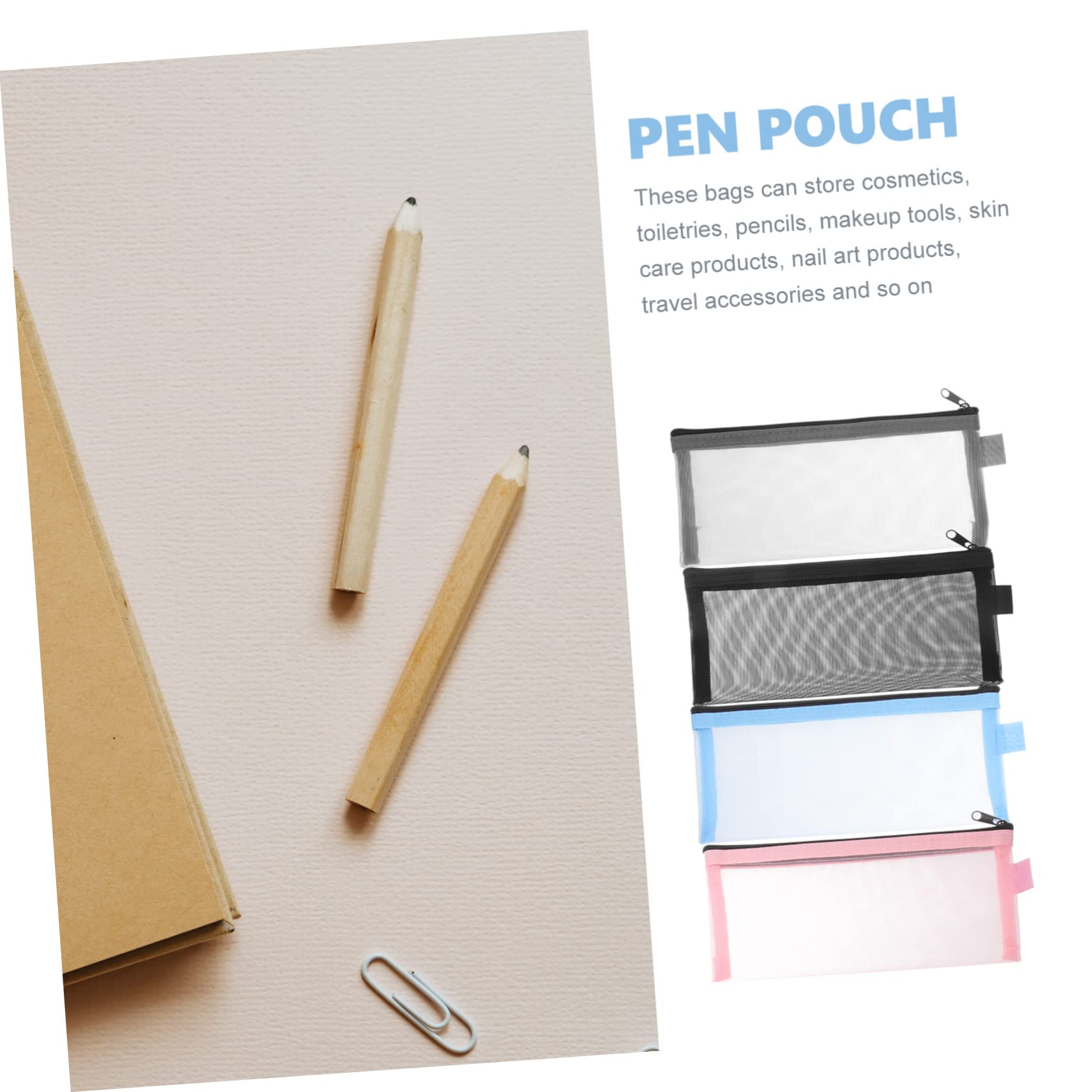 DOITOOL Astucci Trasparenti Nylon 4 Pezzi con Zip