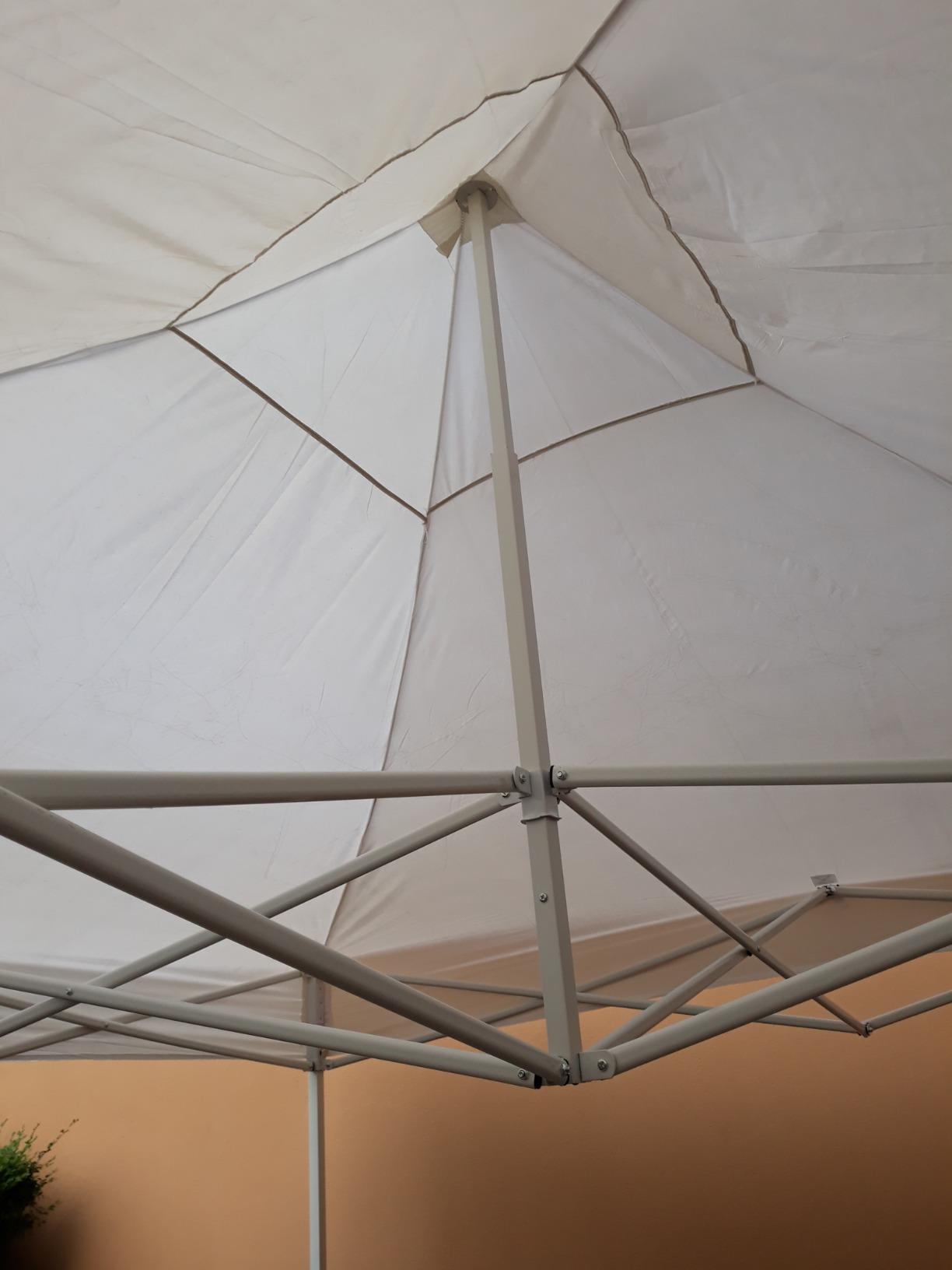 GrecoShop gazebo pieghevole 3x3 m bianco impermeabile fisarmonica