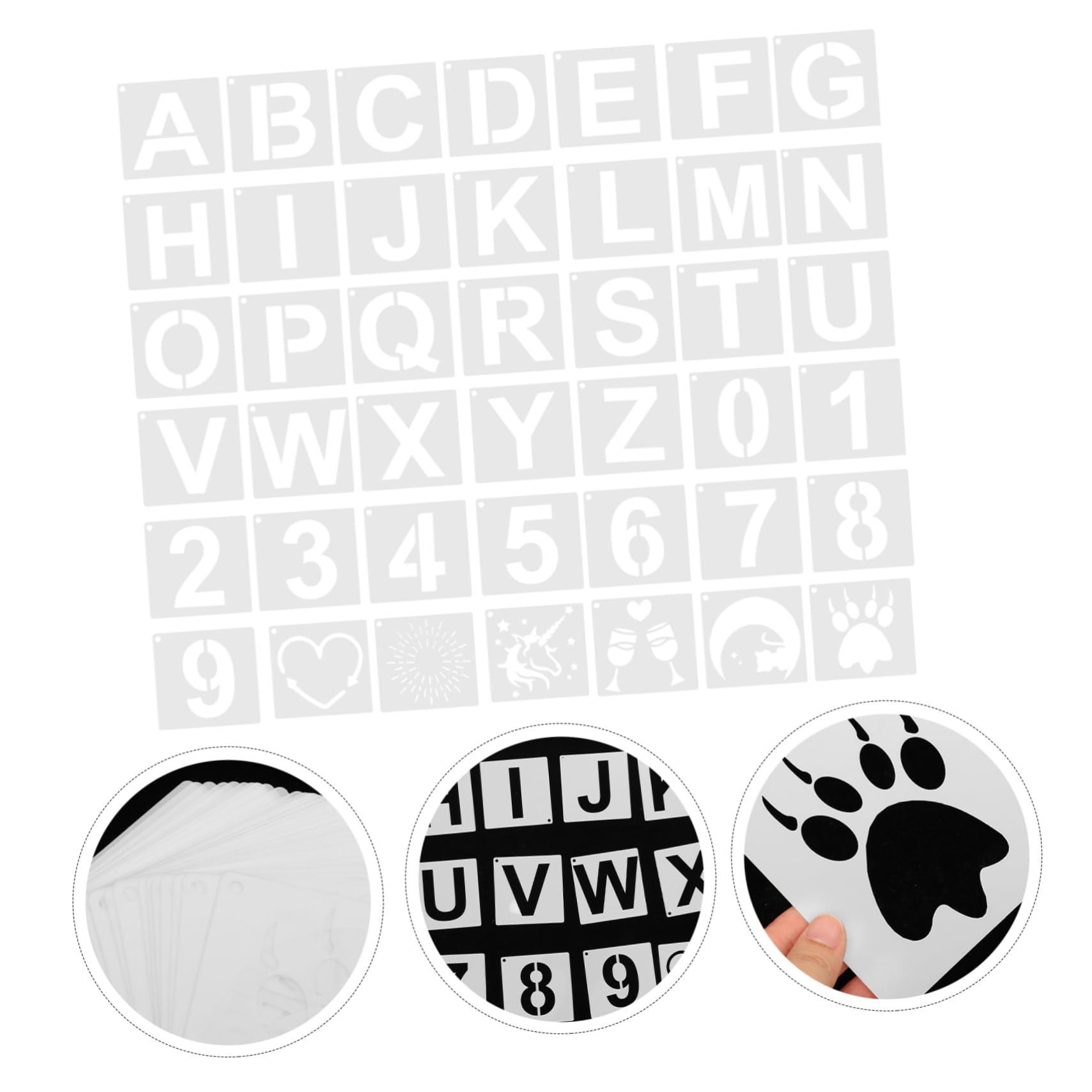DOITOOL Stencil Lettere 42 Pezzi riutilizzabili