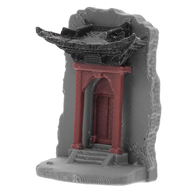 DOITOOL miniatura arco cinese statuetta resina grigia 4 cm