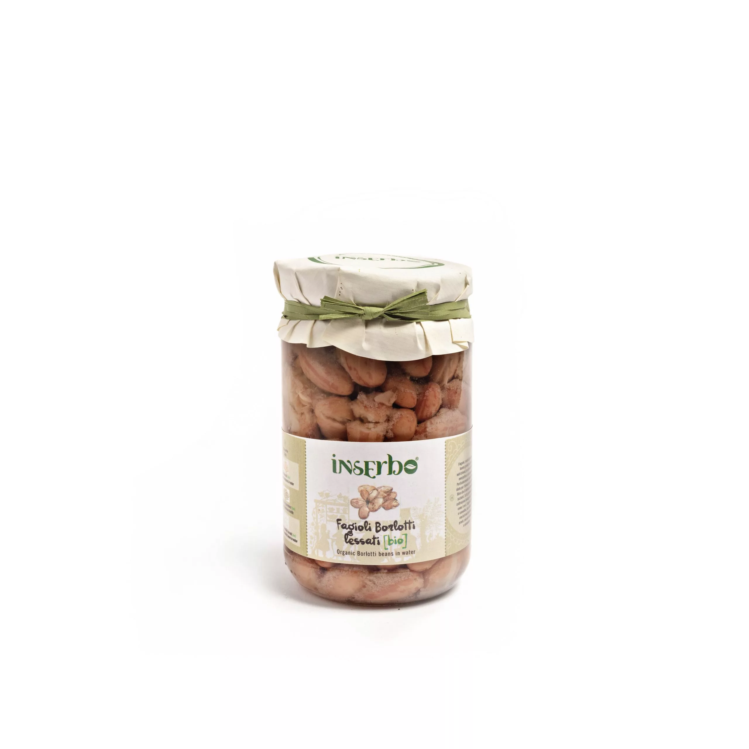 Inserbo Fagioli Borlotti Bio 300 g in vetro lessati