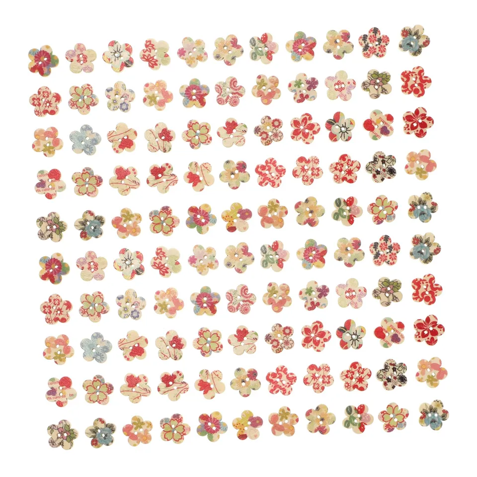 DOITOOL Bottoni in Legno 1,5x1,5 cm 100 Pezzi 2 Fori