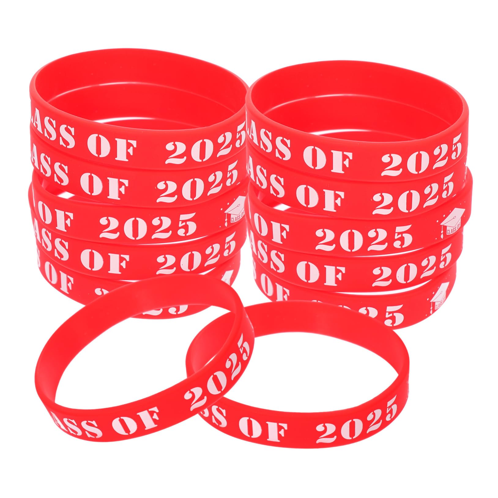 DOITOOL Braccialetto Laurea Silicone Rosso 25 Pezzi