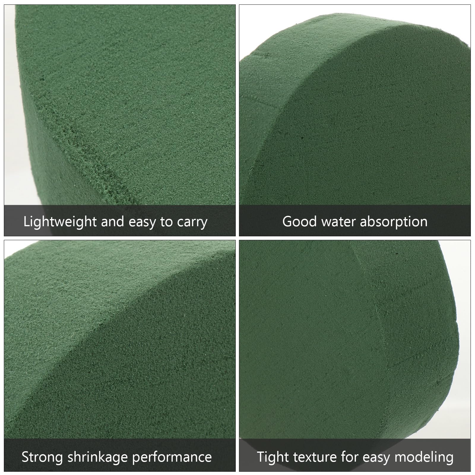 DOITOOL Spugna Floreale Rotonda Verde 4 Pezzi 18x18 cm