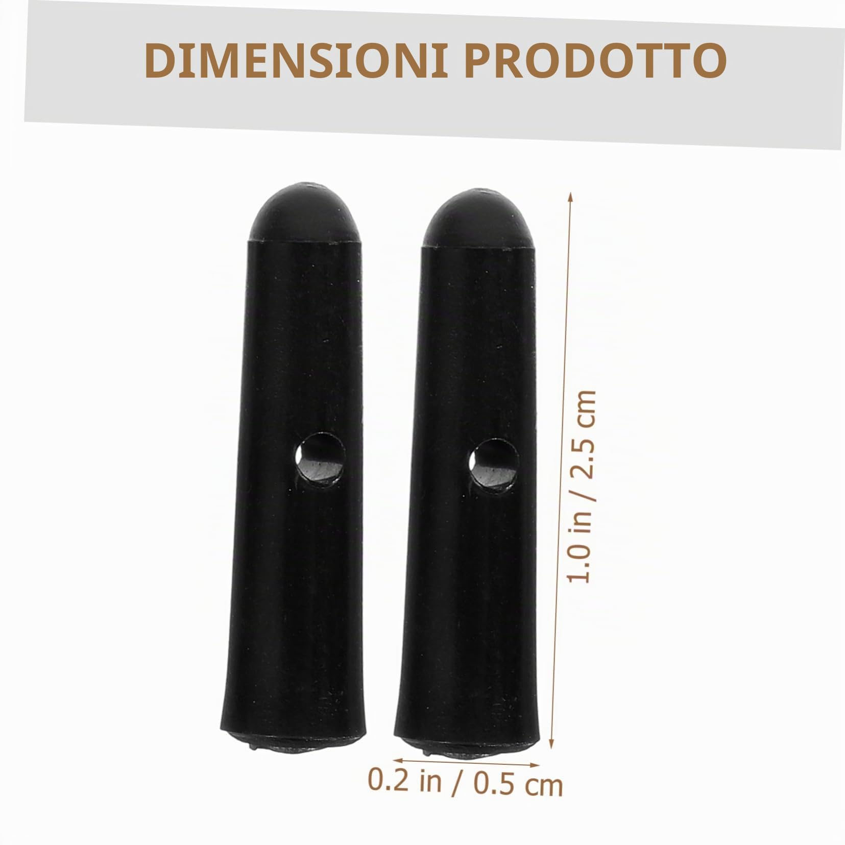 Doitool Perline Coda Ombrello 10 Pezzi Nere 2,5 cm Ricambio