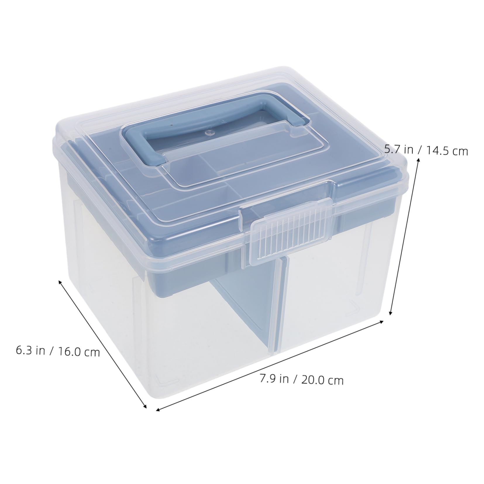 DOITOOL Scatola Portamonete Blu Plastica 2 Livelli 20 cm