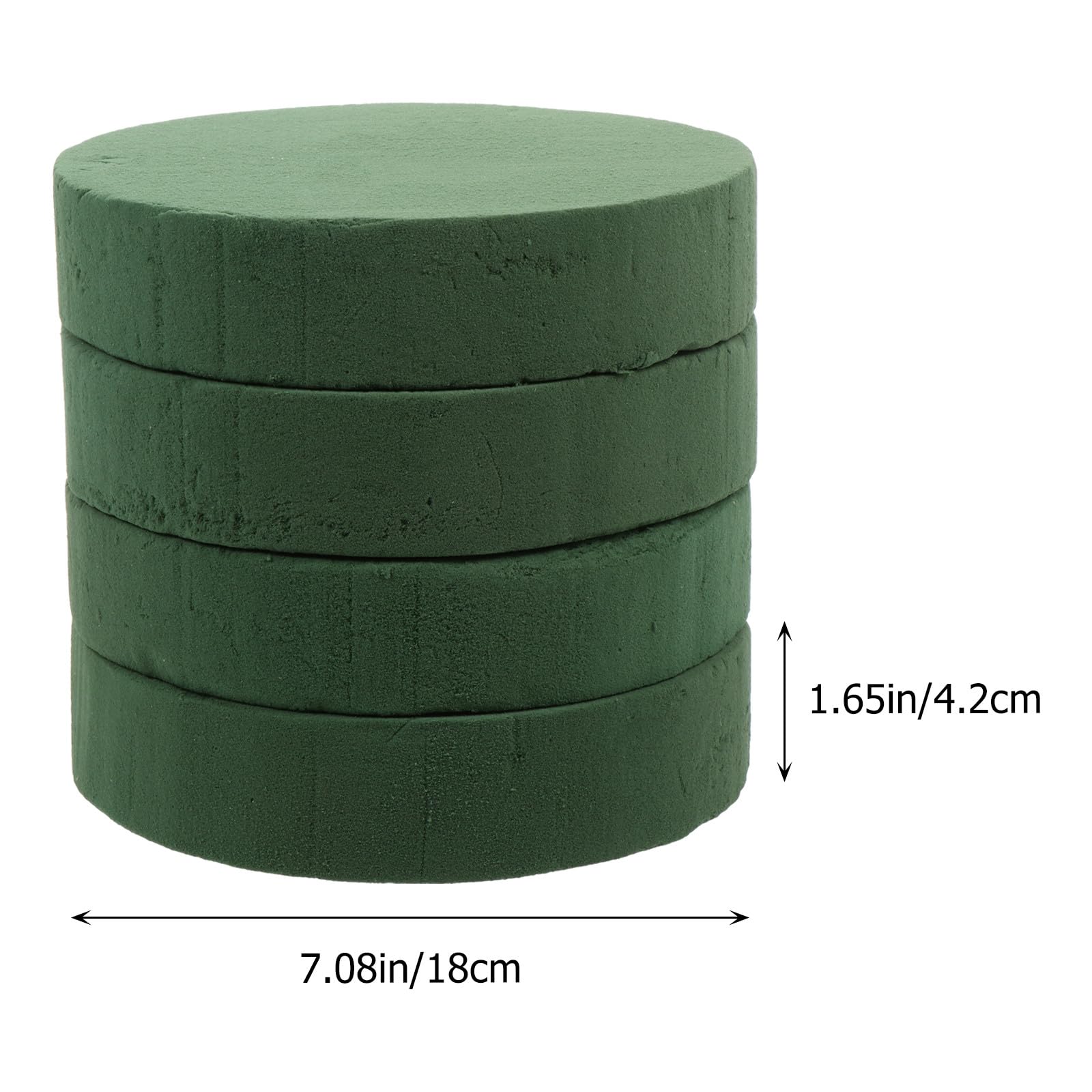 DOITOOL Spugna Floreale Rotonda Verde 4 Pezzi 18x18 cm
