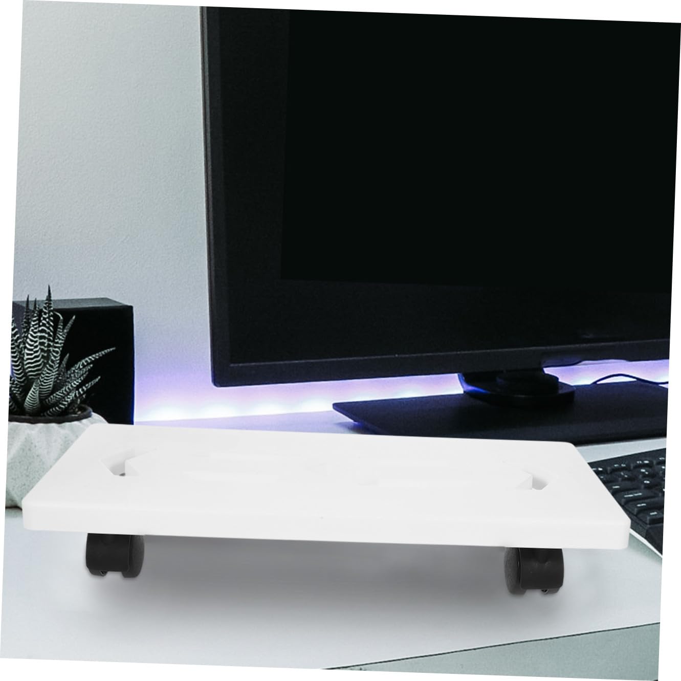 DOITOOL Supporto Torre PC Bianco con Ruote Plastica PP