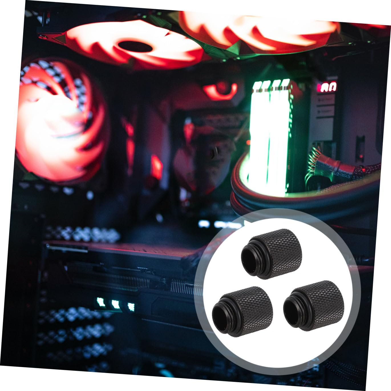 DOITOOL Raccordo G1/4 Passante Ottone Nero 3 Pezzi