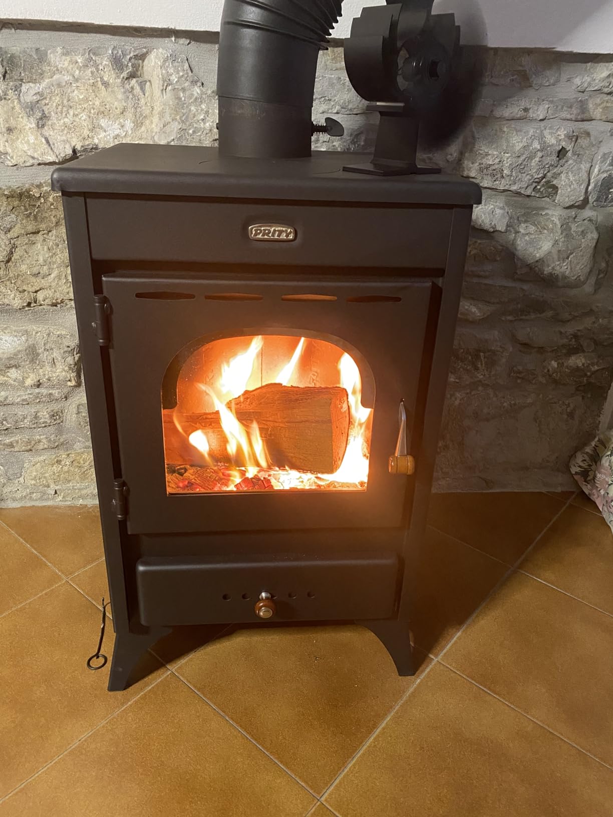 GrecoShop Kir 9/12 kW stufa a legna acciaio con piastra