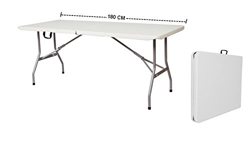 GrecoShop 5477 tavolo pieghevole a valigetta HDPE 180 cm