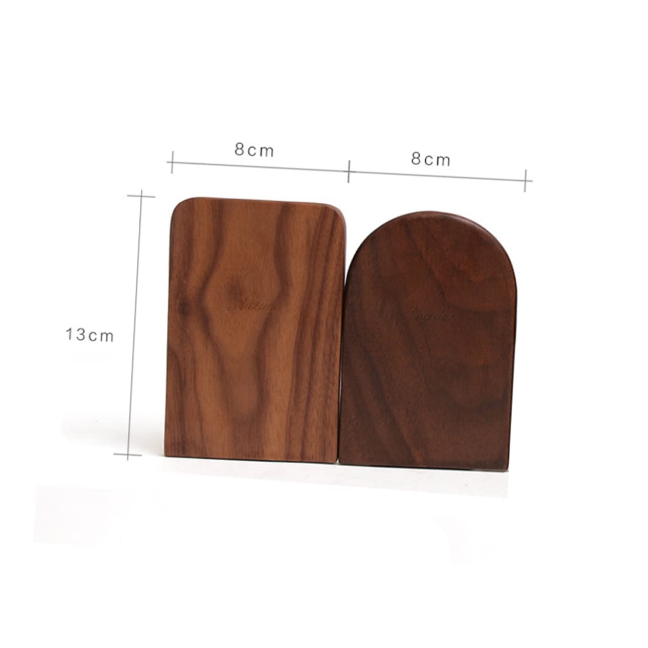 DOITOOL Fermalibri Legno Noce Nero Set 2 Pezzi 13x8 cm