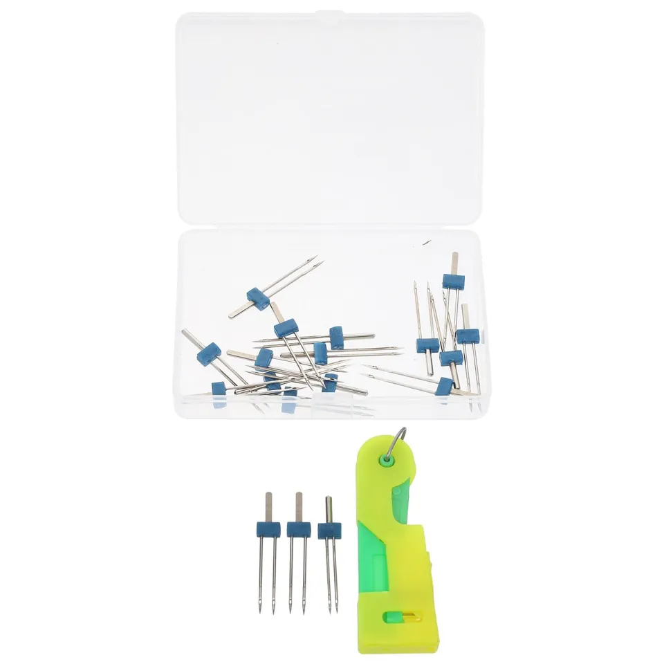 DOITOOL Aghi gemelli macchina cucire 18 pezzi con custodia