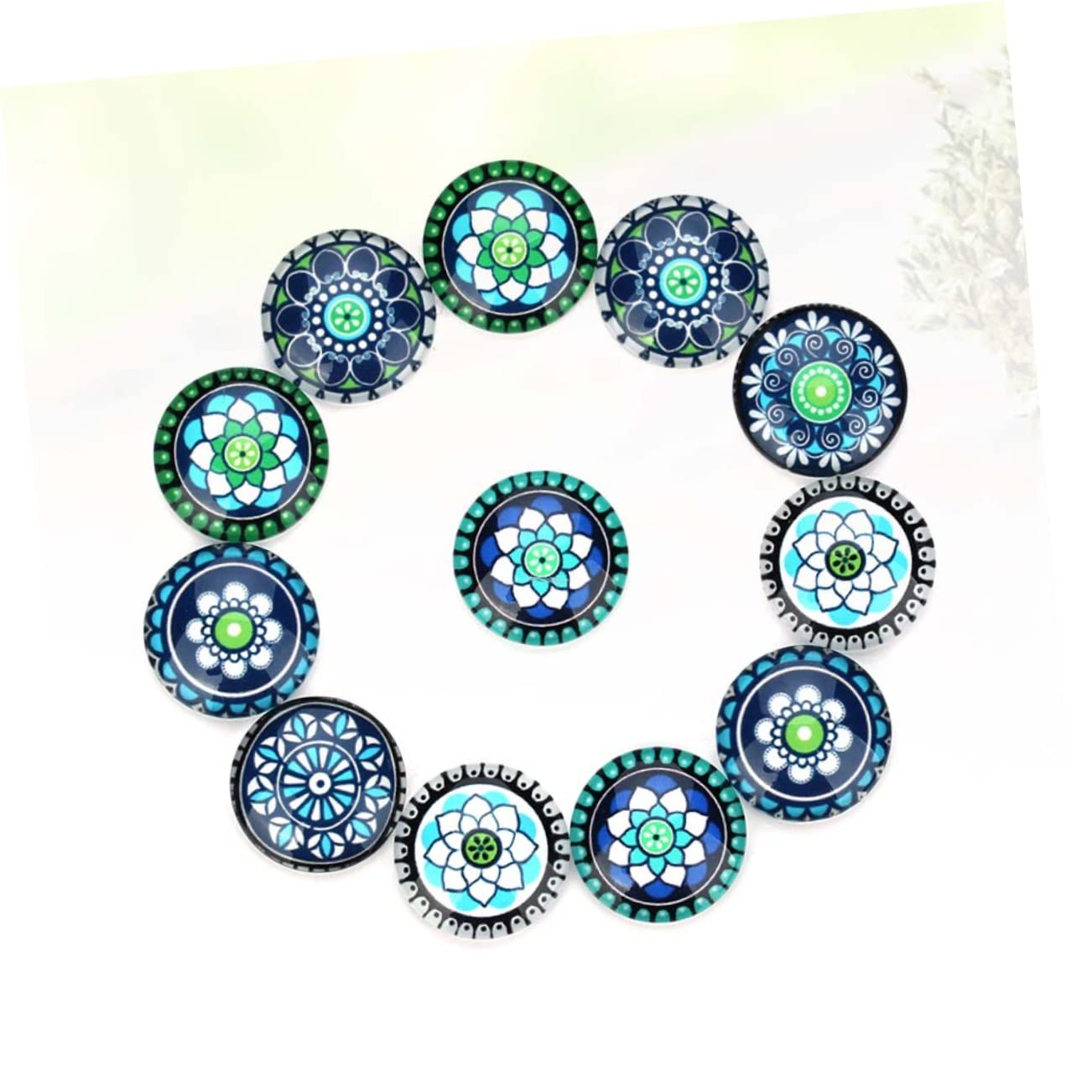 DOITOOL Cabochon Gioielli Vetro Blu Fiore Size 4 20 Pezzi