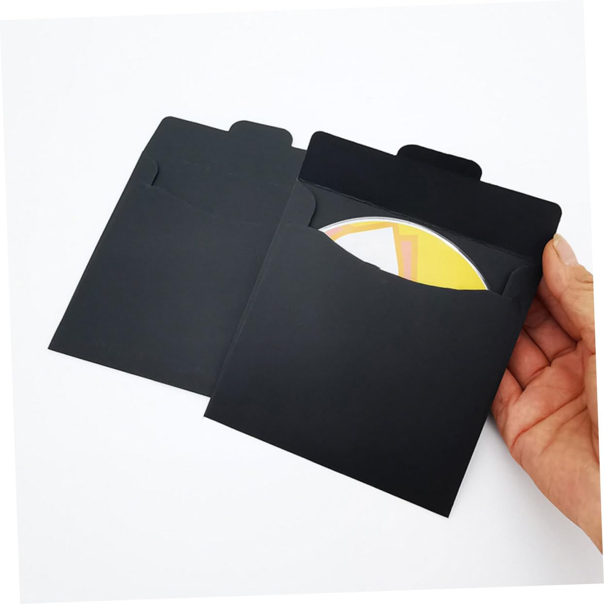 DOITOOL Buste per CD in Carta Nere 100 Pezzi Scorta Casa