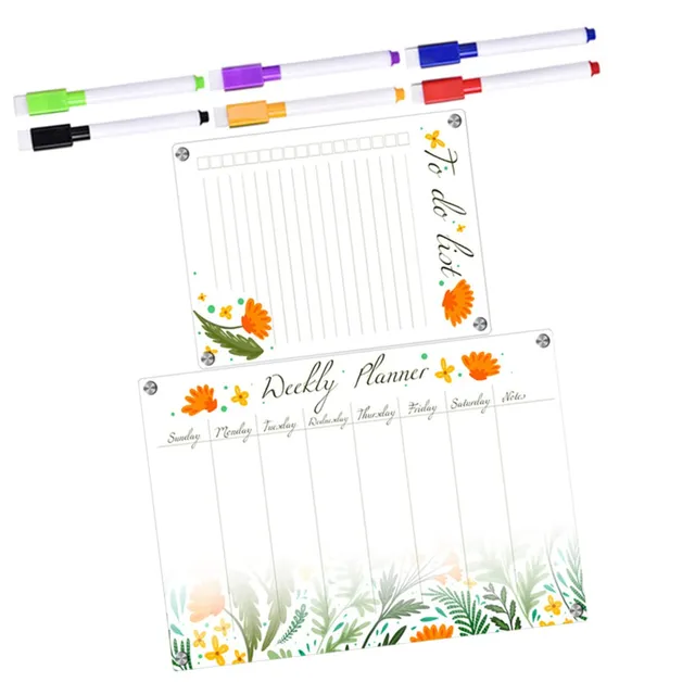 DOITOOL Lavagna Magnetica Frigo Cancellabile Set 2 Pezzi Riutilizzabile