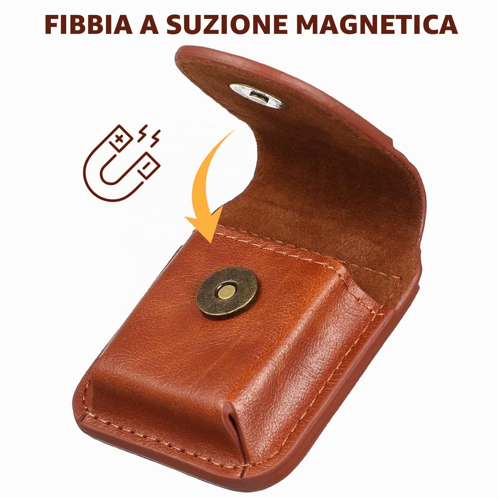 DOITOOL Porta Accendino Pelle Marrone Chiaro da Cintura