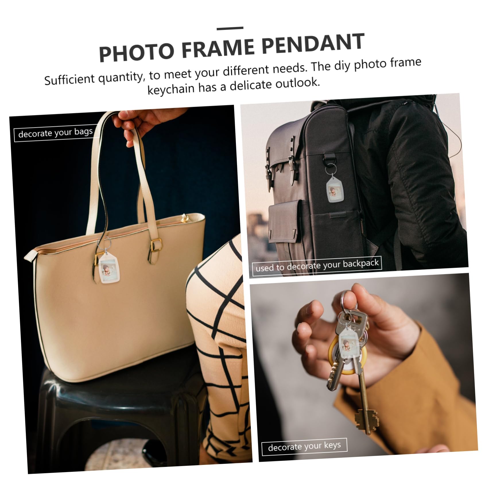 DOITOOL portachiavi foto ABS 10 pezzi personalizzabile trasparente