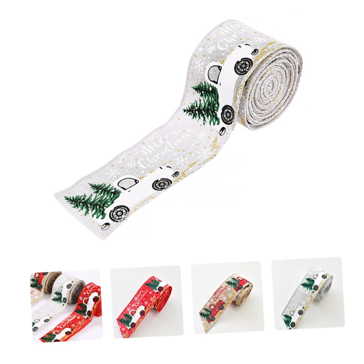 DOITOOL Nastro Raso Natalizio 3 Rotoli x 2 m Decorazione Albero