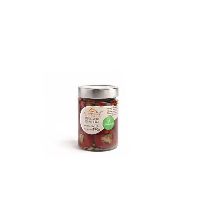 Antico Pedaggio Peperoncini con Acciughe 320 gr Sottolio