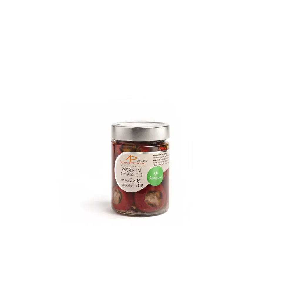 Antico Pedaggio Peperoncini con Acciughe 320 gr Sottolio