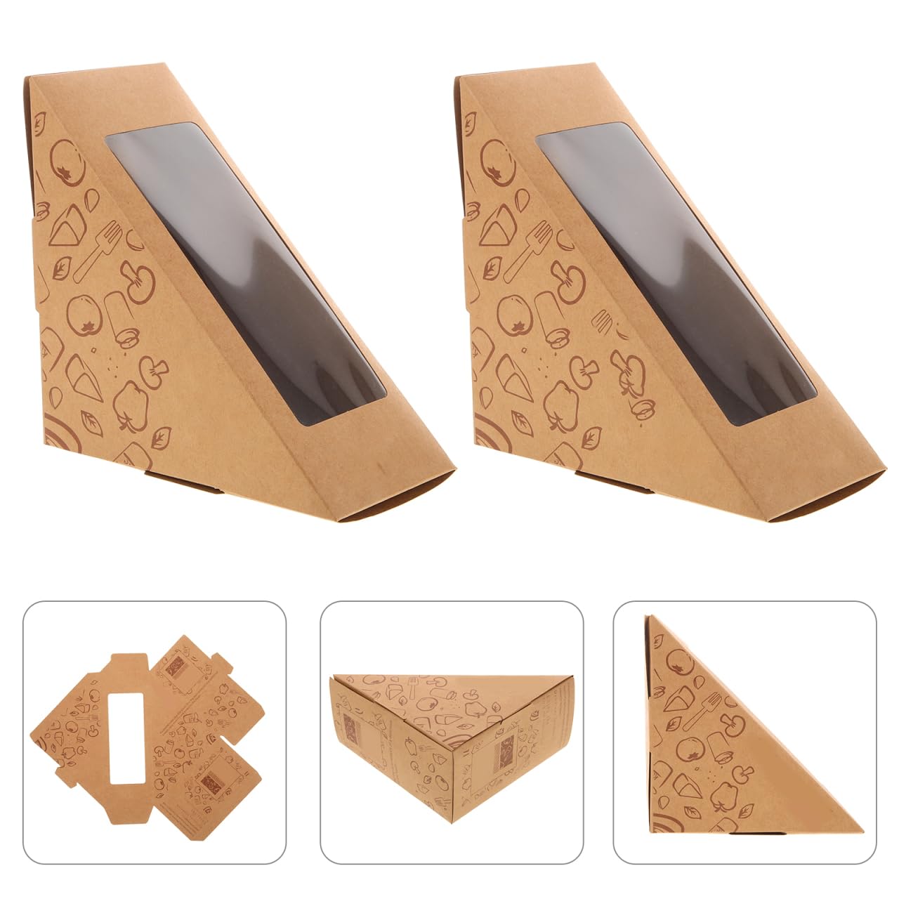 DOITOOL Scatole Sandwich con Finestra 100 Pezzi 12x12 cm