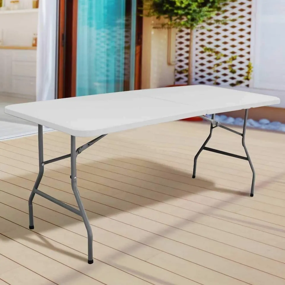 GrecoShop 5477 tavolo pieghevole a valigetta HDPE 180 cm