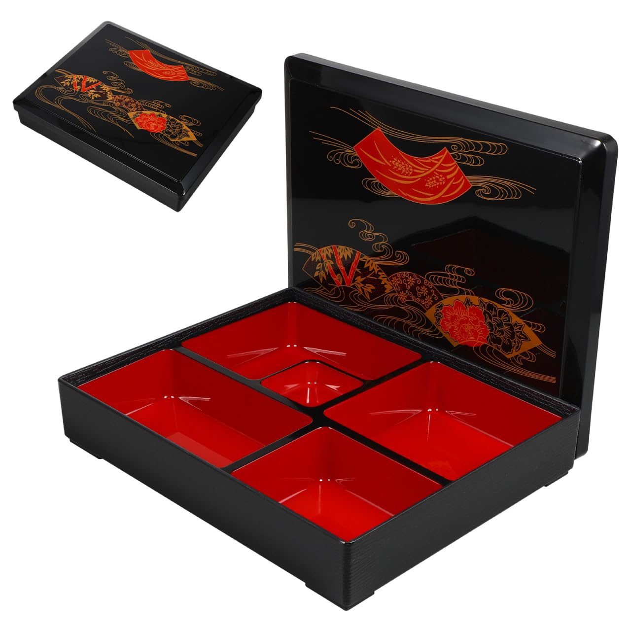 DOITOOL Bento Box Giapponese 5 Scomparti Laccato
