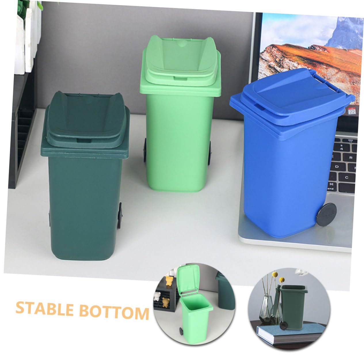 DOITOOL Mini Cestino Portapenne Scrivania 3 Pezzi Plastica