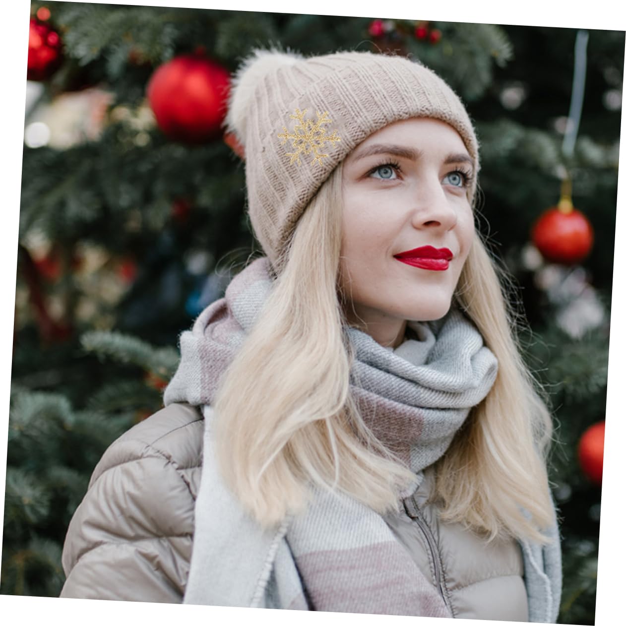 DOITOOL Toppe Fiocco Neve Oro Tessuto Ricamato 20 Pezzi