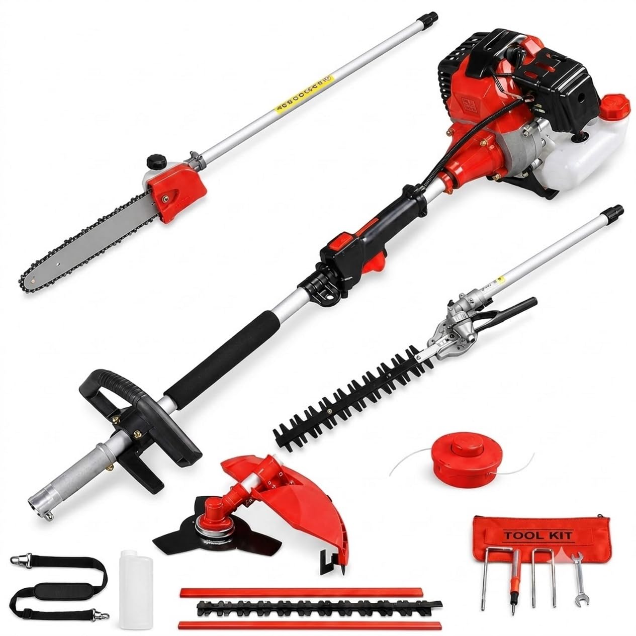 GrecoShop Decespugliatore 4 in 1 a Scoppio 52cc Giardino