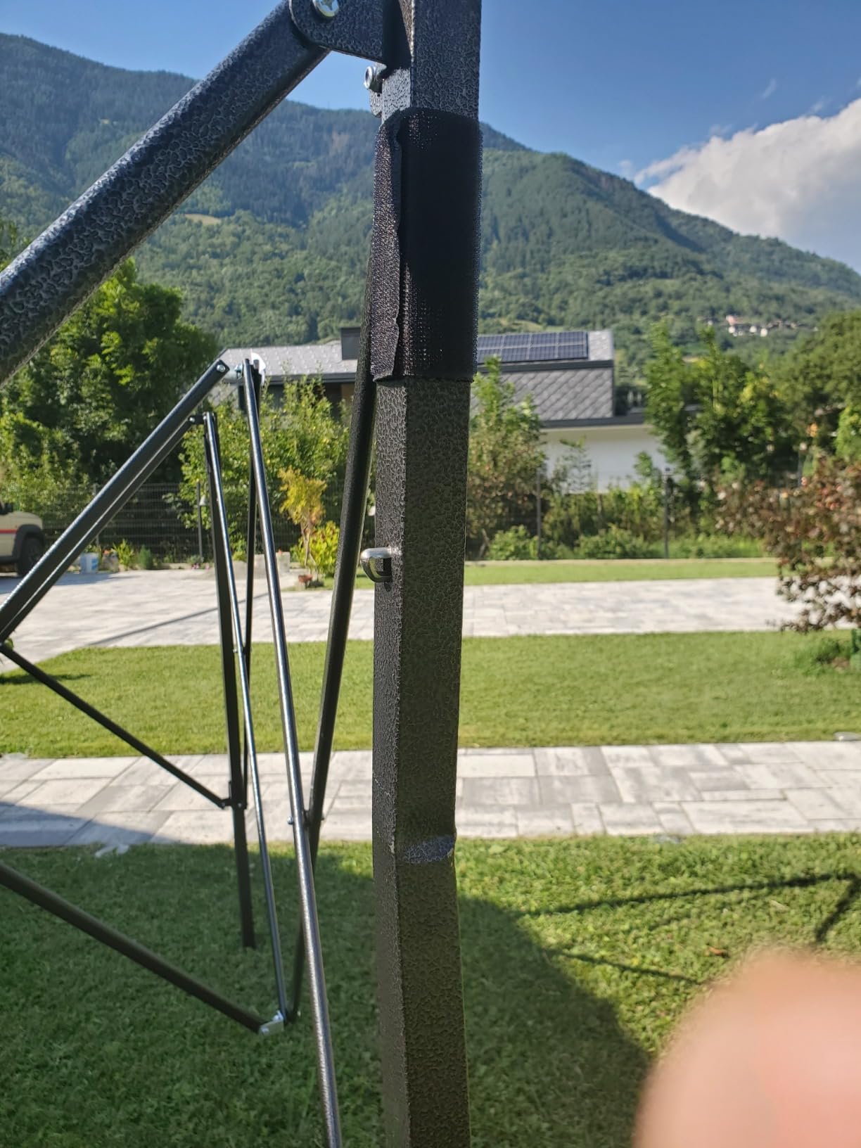 GrecoShop gazebo pieghevole 3x3 m bianco impermeabile fisarmonica