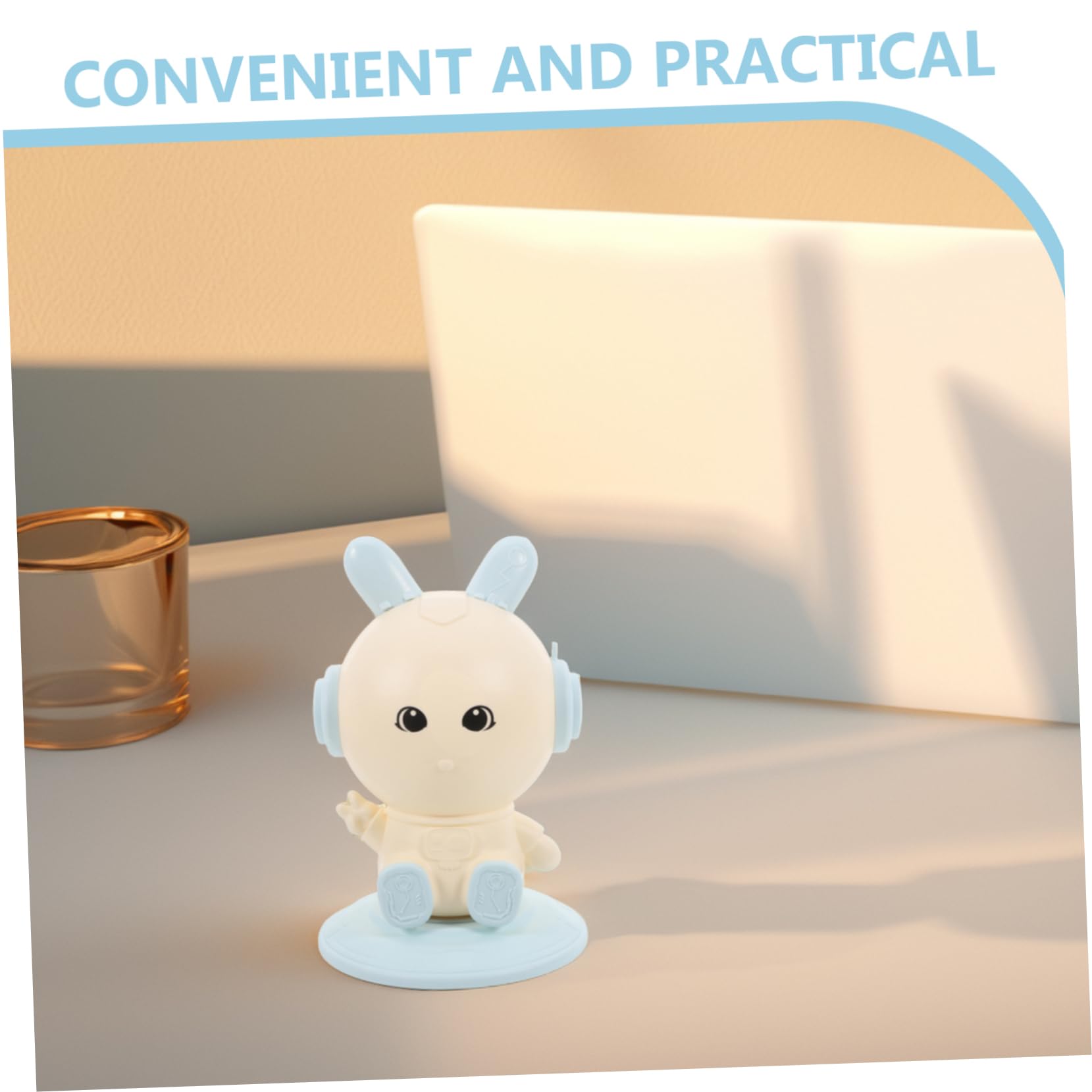 DOITOOL Portapenne Girevole Coniglio Blu Plastica 19 cm