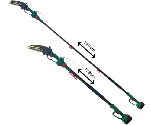 GrecoShop Kit Potatura 3 in 1 motosega forbice asta 48V 248cm