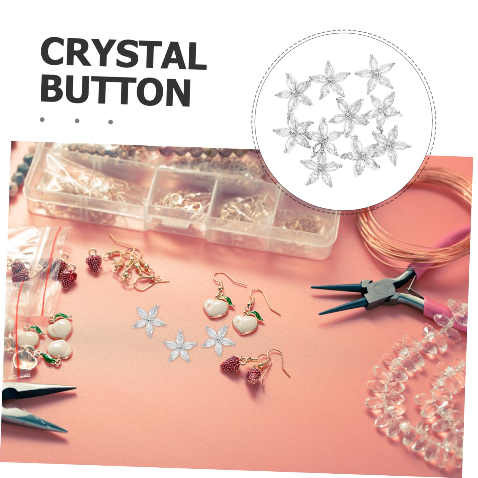 DOITOOL Bottoni Stella Strass Zircone 10 Pezzi Cristallo