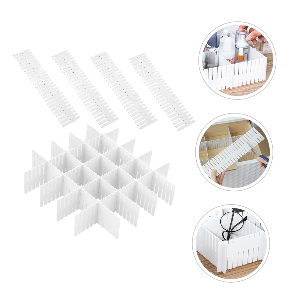 DOITOOL Divisori Cassetti Plastica Regolabili 12 Pezzi 45 cm