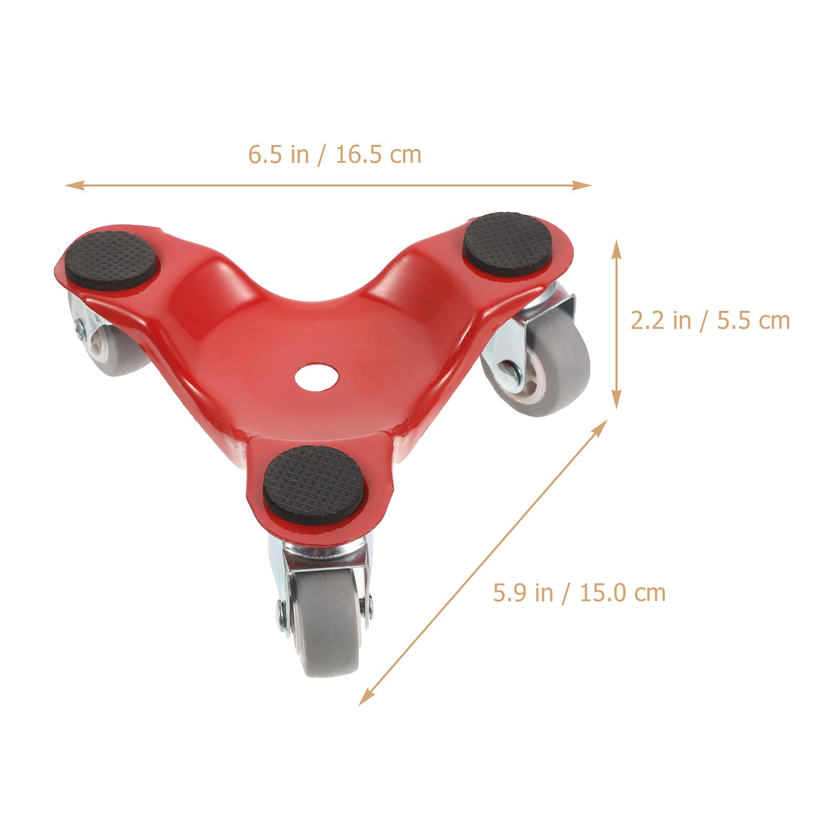 DOITOOL Carrelli Spostamobili 3 Ruote Set 3 Pezzi Rosso