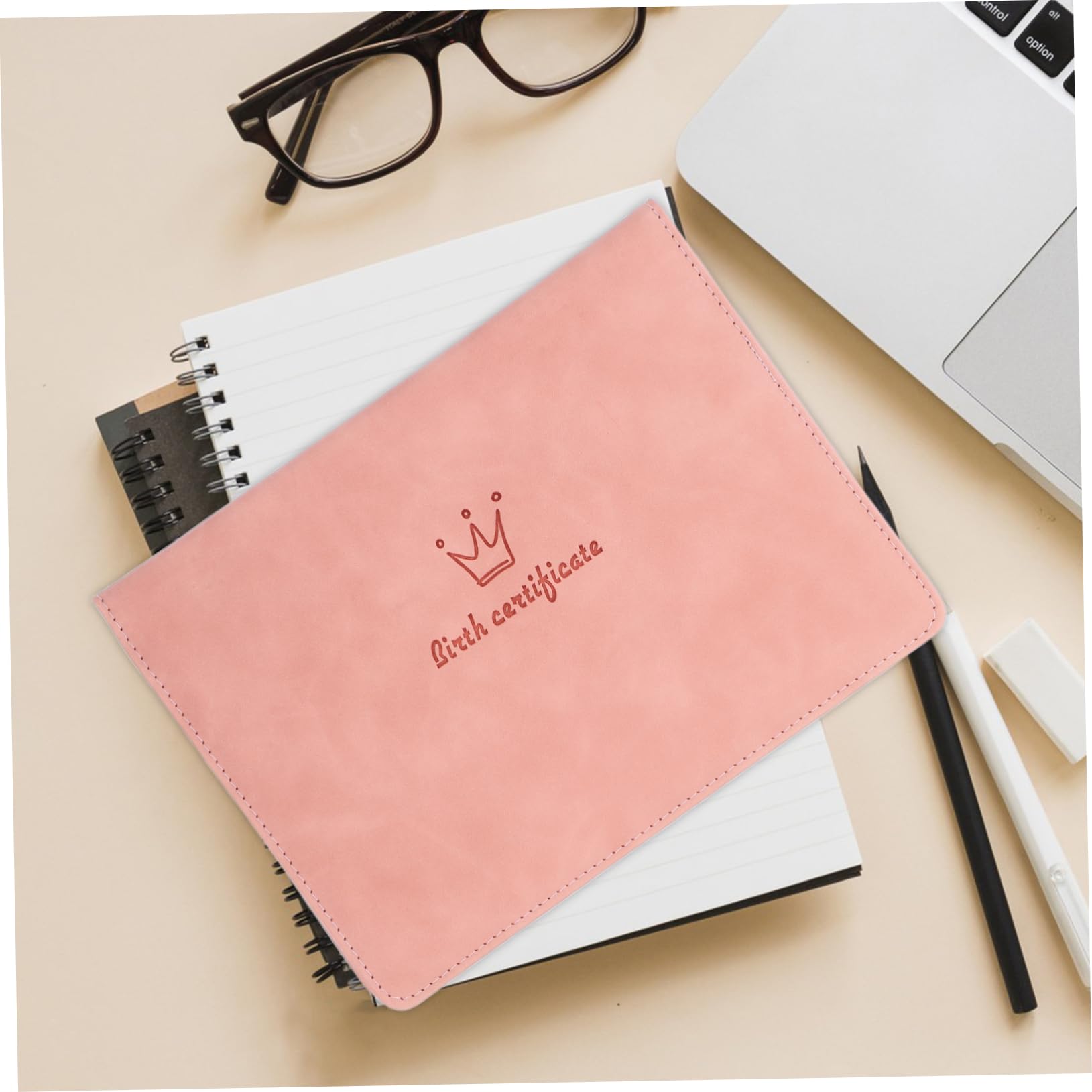 DOITOOL Custodia Portadocumenti PU 2 Pezzi Rosa per Certificati