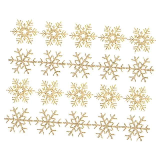 DOITOOL Toppe Fiocco Neve Oro Tessuto Ricamato 20 Pezzi