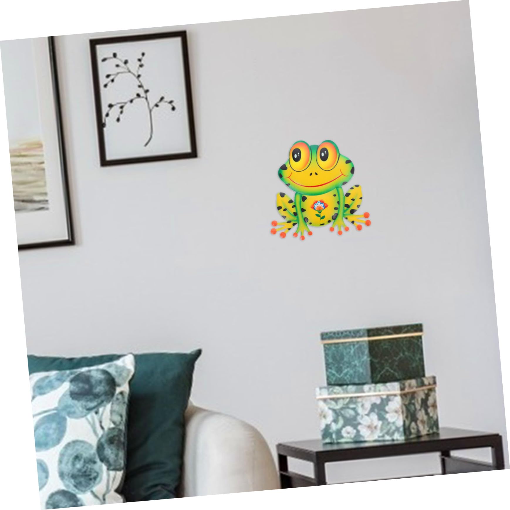 DOITOOL Decorazione Parete Rana in Ferro Gialla 15 cm
