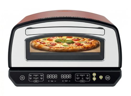 GrecoShop Fornetto Pizza Elettrico 33 cm 450°C con Pietra