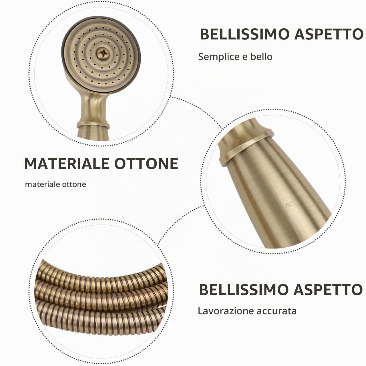 DOITOOL Soffione Doccia Retrò Ottone Bronzo Antigoccia